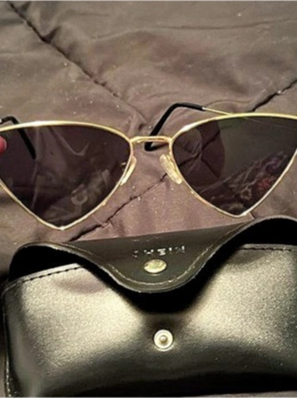 SHEIN Cat-Eye Sunglasses in Black & Gold